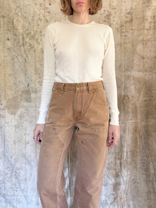 90s Blank Ecru Thermal Shirt