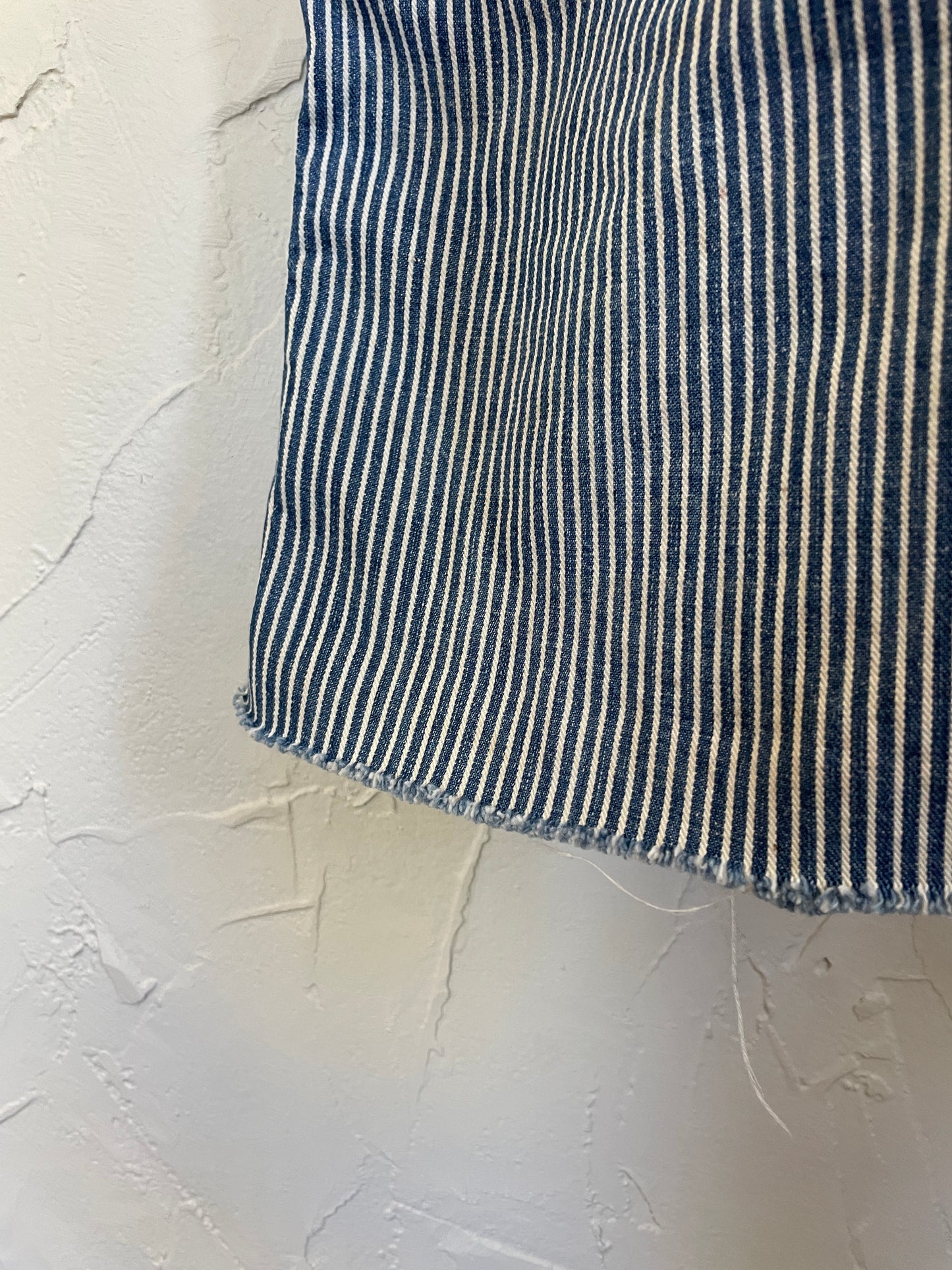 70s OshKosh Hickory Stripe Overalls Cut-offs