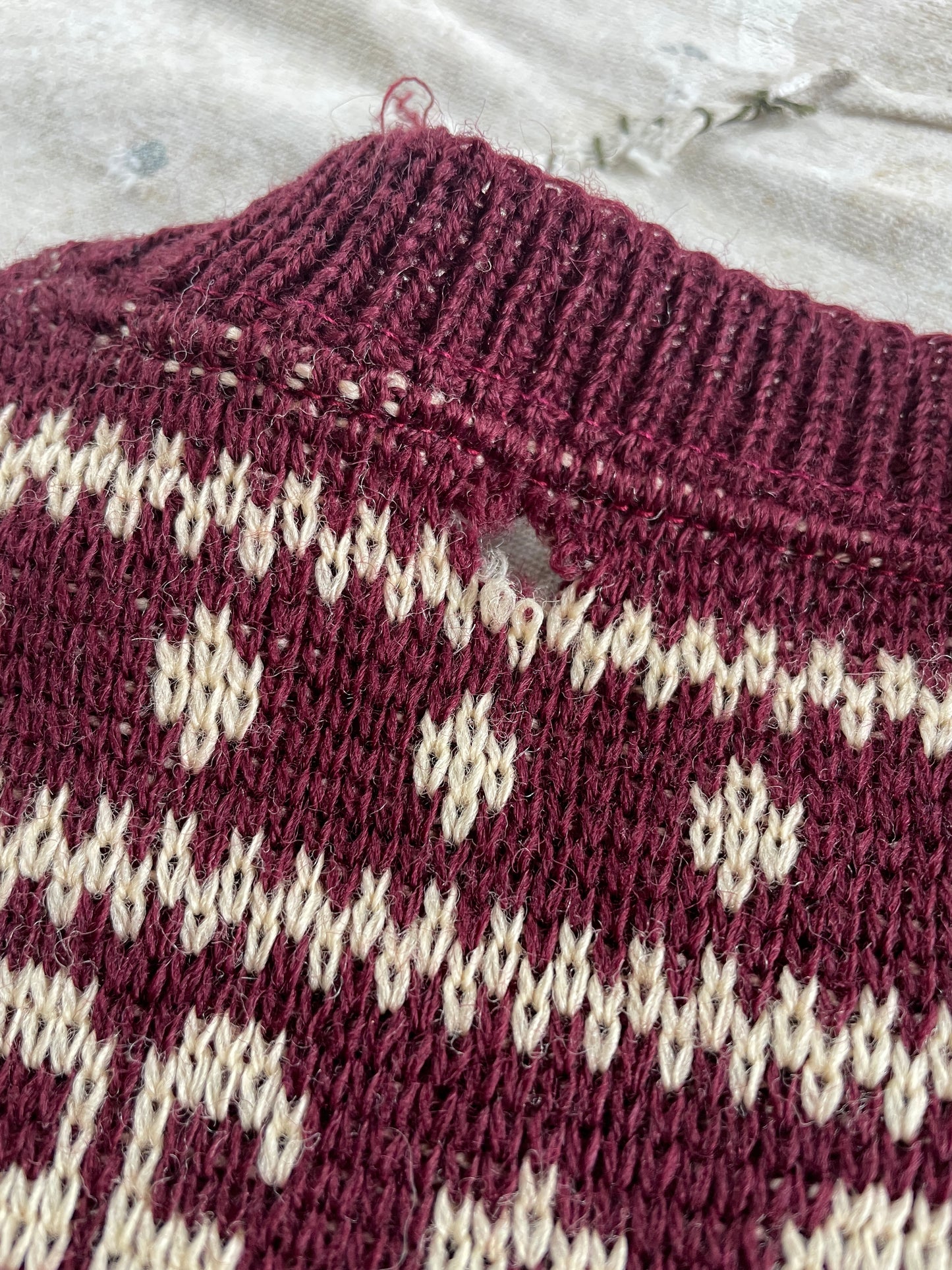50s Deer Snowflake Ski Sweater