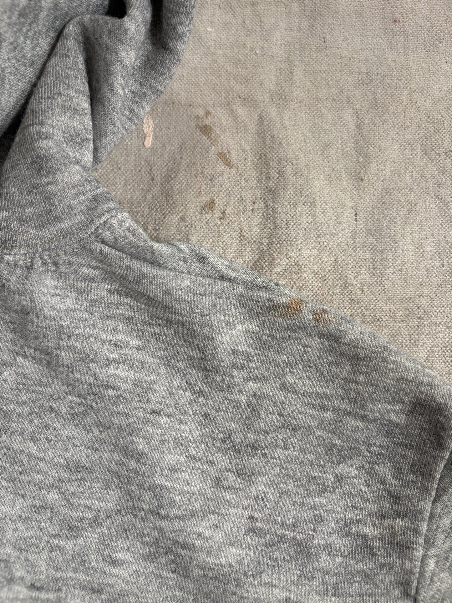 Vintage 80s Blank Grey Zip Hoodie