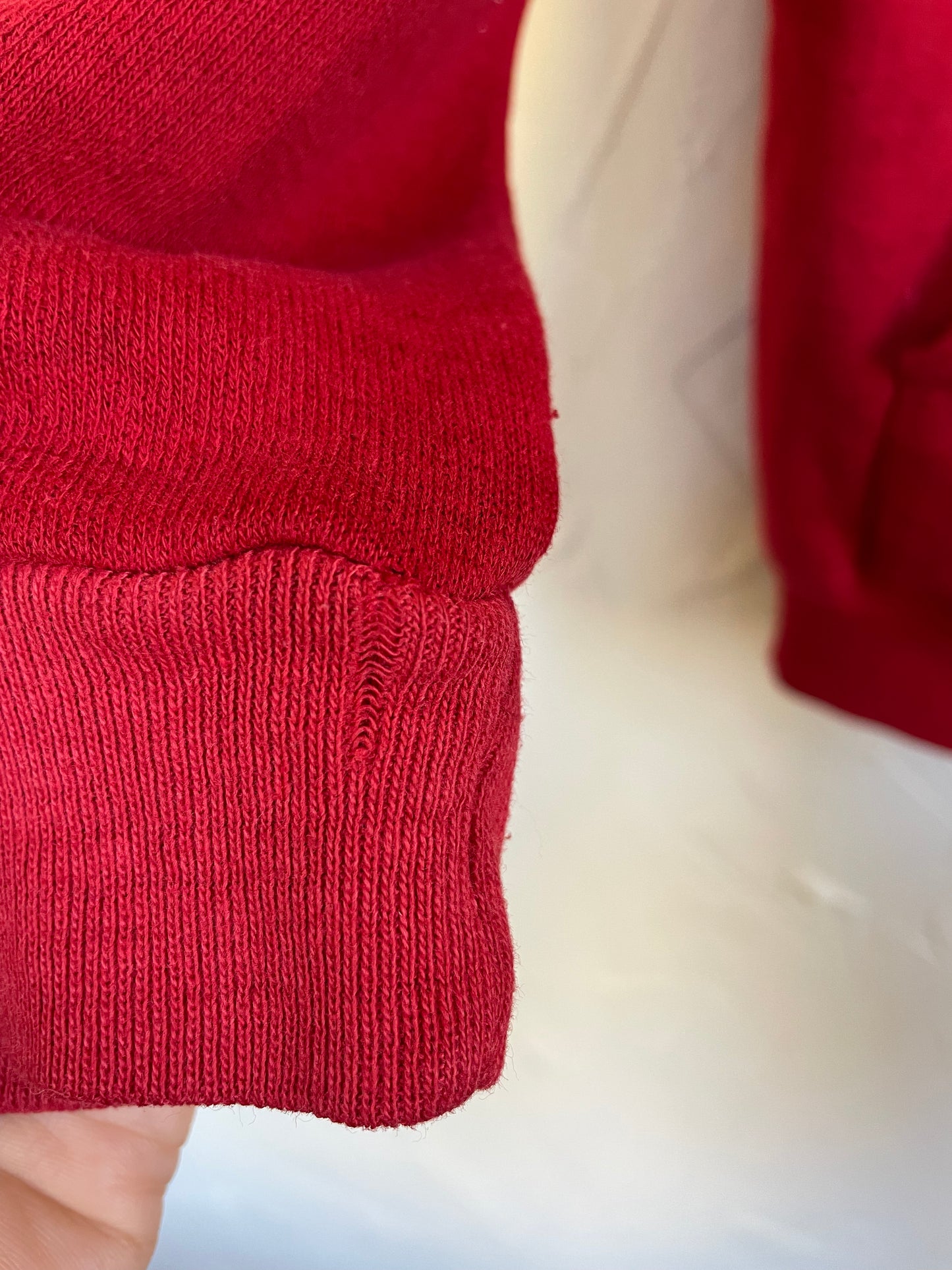 80s Red Zip Front Hoodie