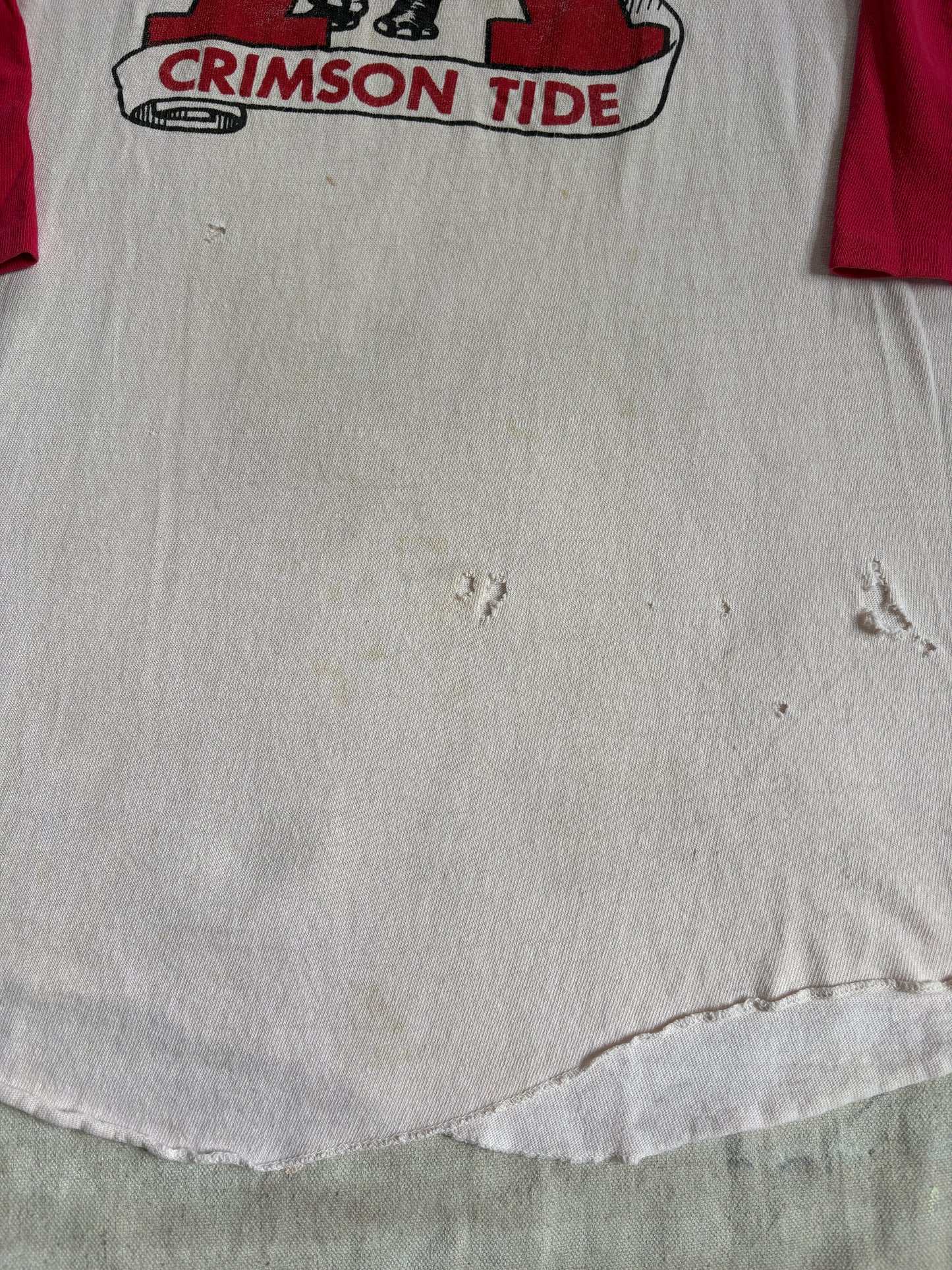 Vintage 80s University Of Alabama Crimson Tide Baseball Tee