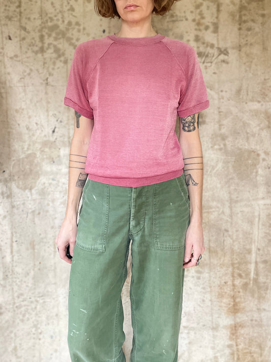 60s/70s Faded Pink Short Sleeve Sweatshirt