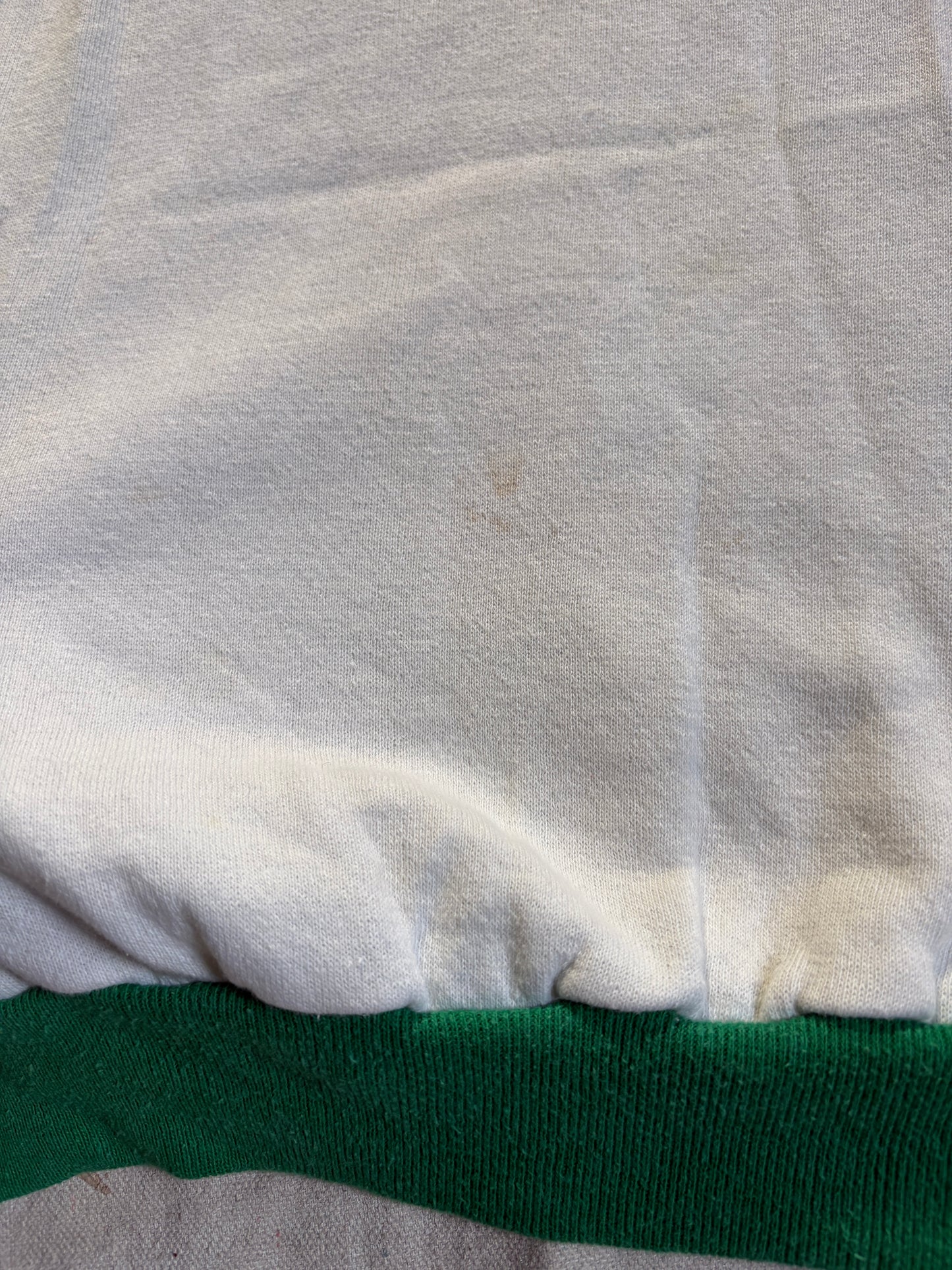 70s Green And White Short Sleeve Sweatshirt