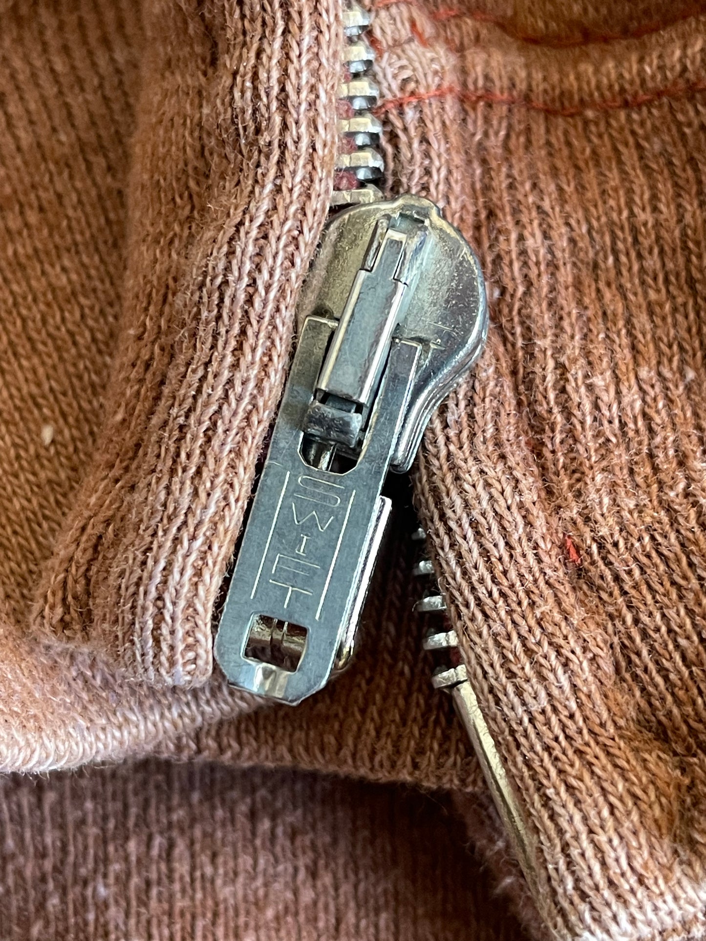 70s Brown Zip Front Sweatshirt