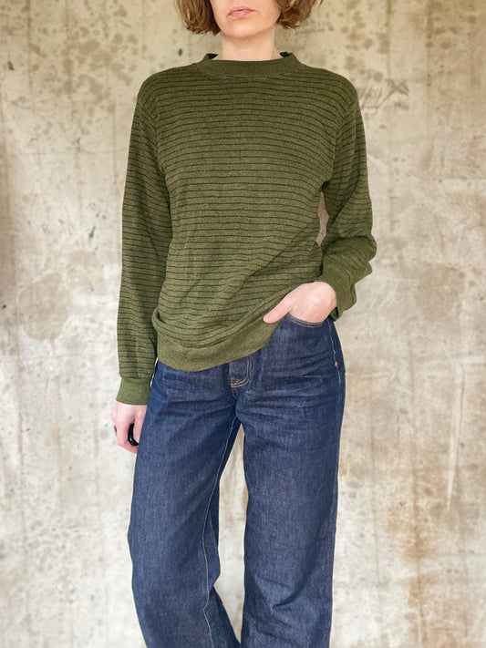 60s Striped Green Sweatshirt