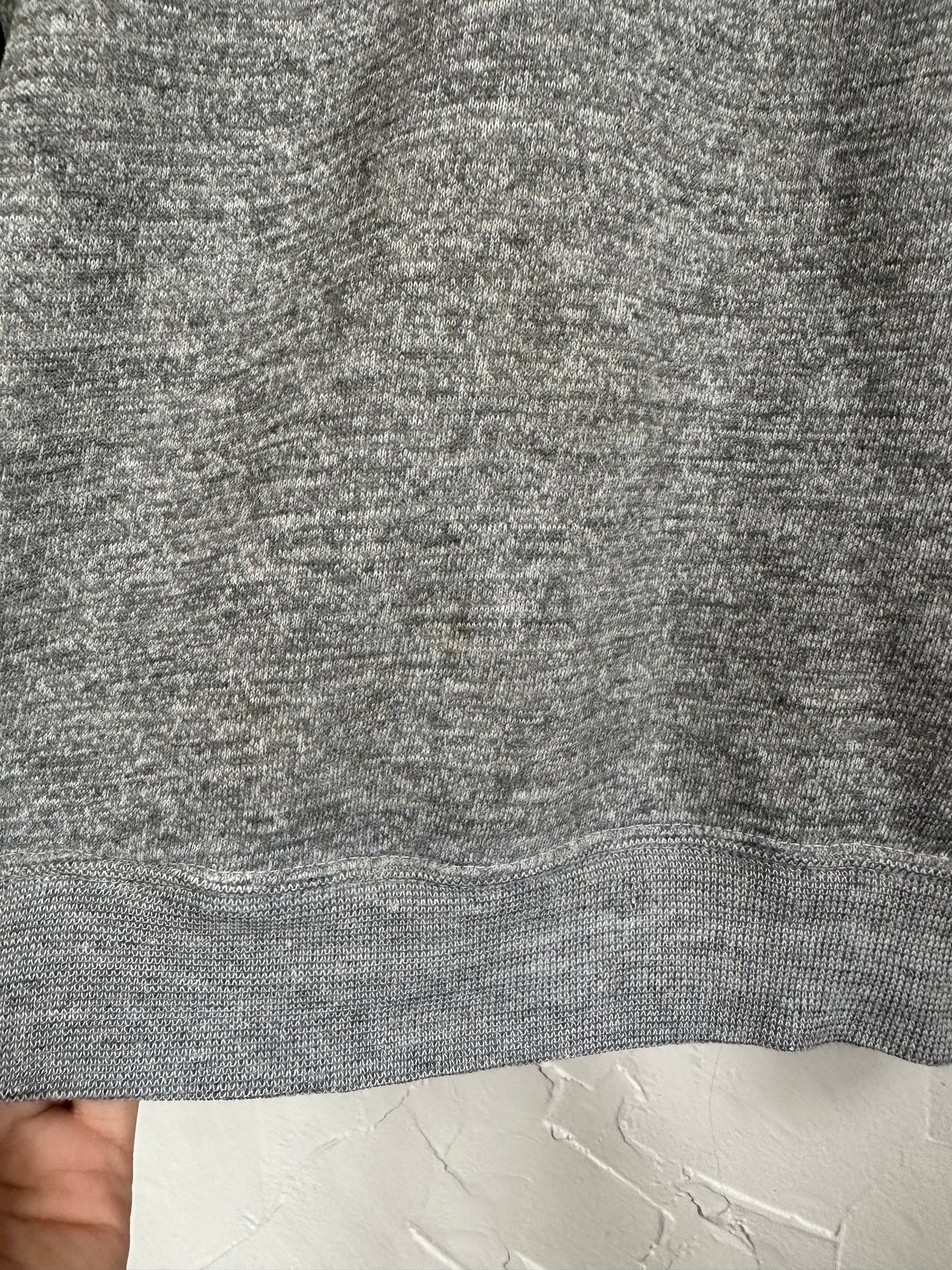 60s/70s Blank Heather Grey Quarter Zip Sweatshirt