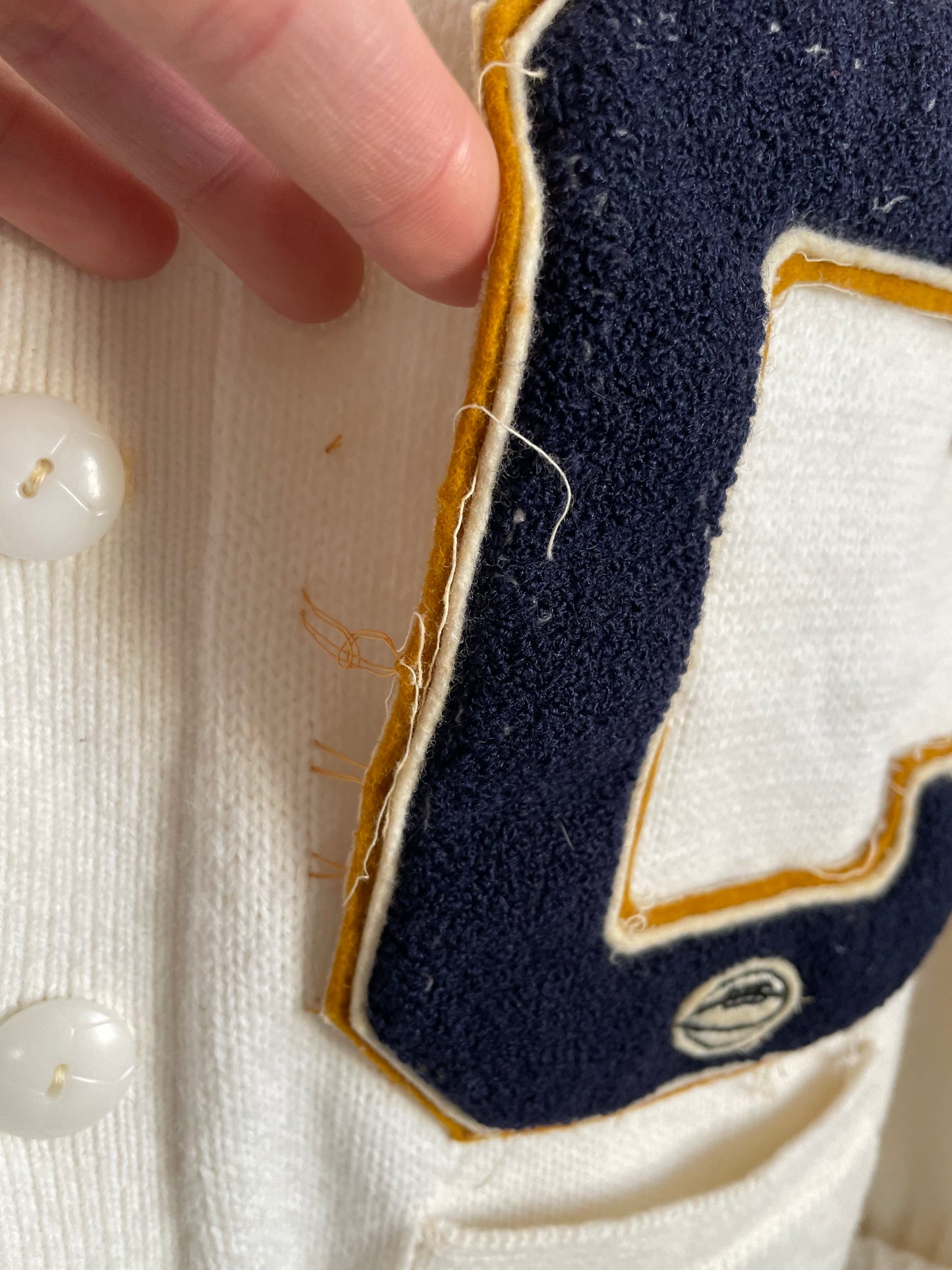 Vintage 80s “C” White Varsity Sweater