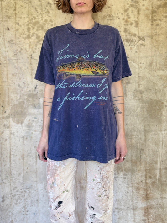 80s Brown Trout “Time Is But The Stream I Go A-Fishing In” Tee