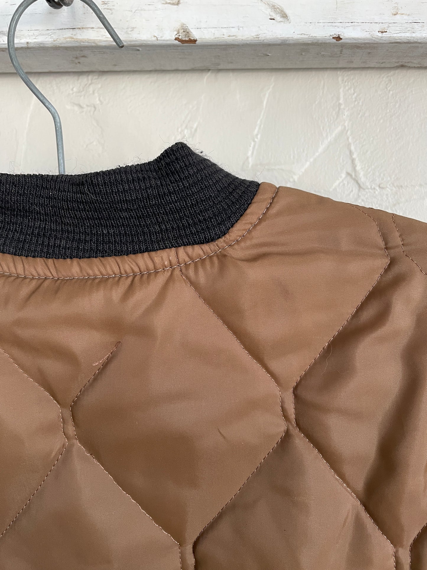 80s Brown Nylon Quilted Jacket