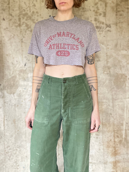 80s University Of Maryland Athletics Cropped Tee