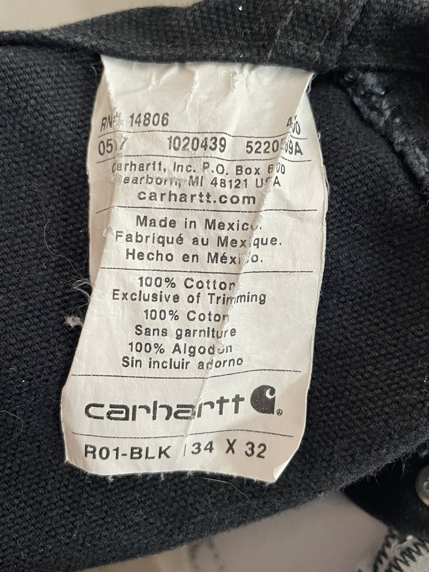 90s Black Double Knee Carhartt Overalls