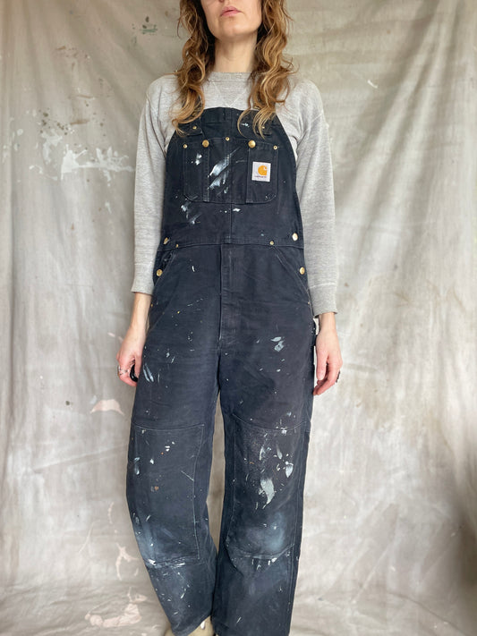 90s Black Double Knee Carhartt Overalls