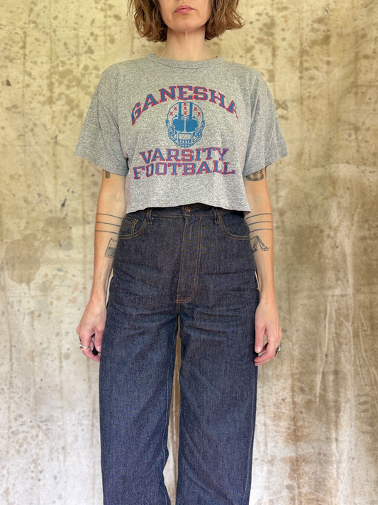 80s Champion Ganesha Varsity Football Cropped Tee