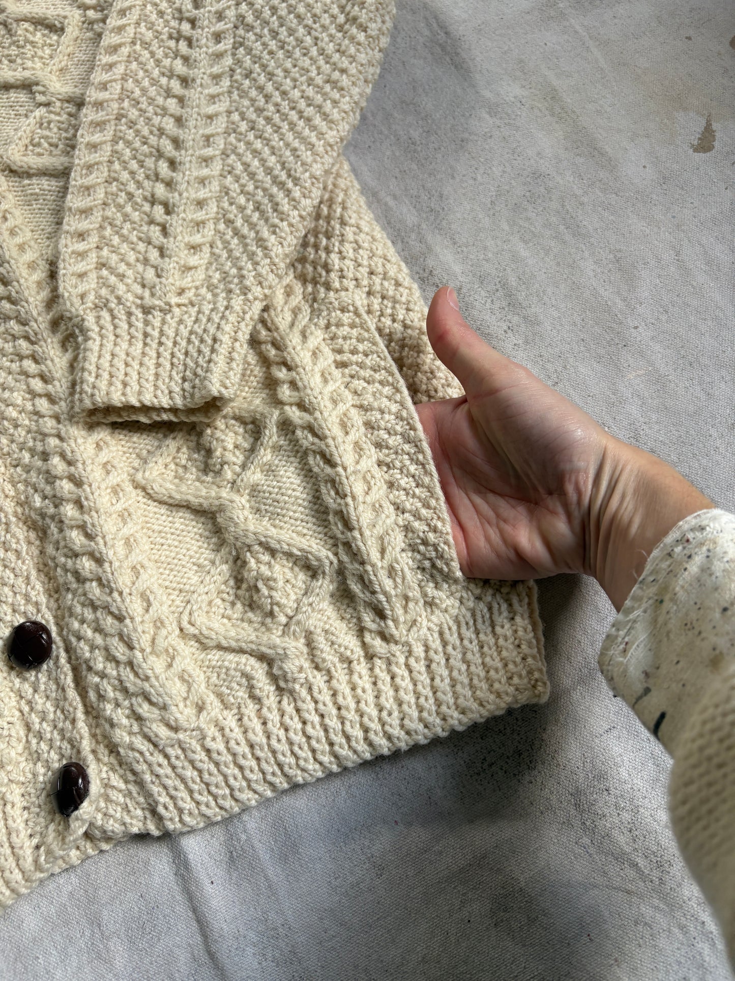 70s Fisherman Cardigan Sweater