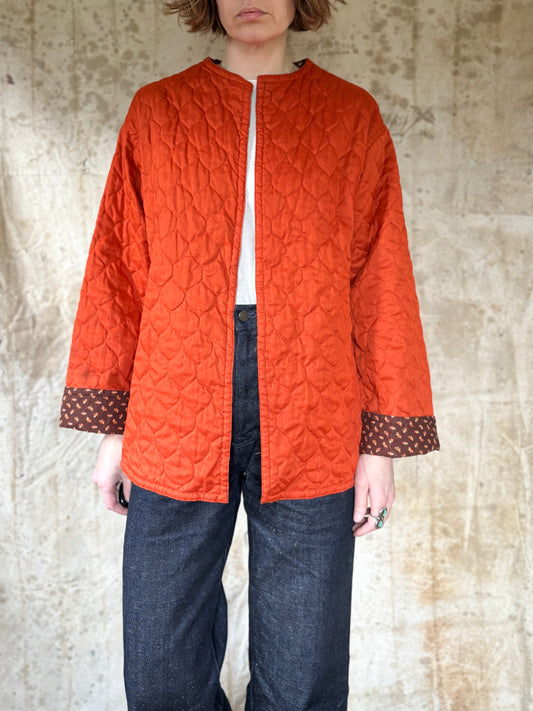80s Handmade Reversible Quilted Coat