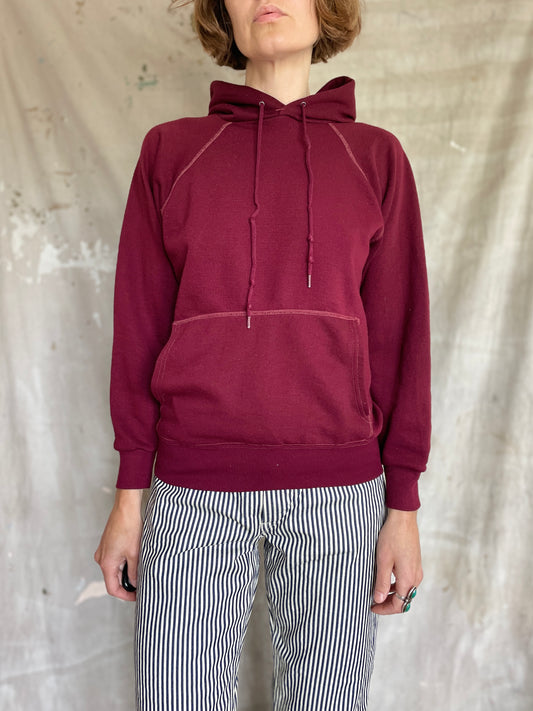 80s Blank Maroon Hoodie