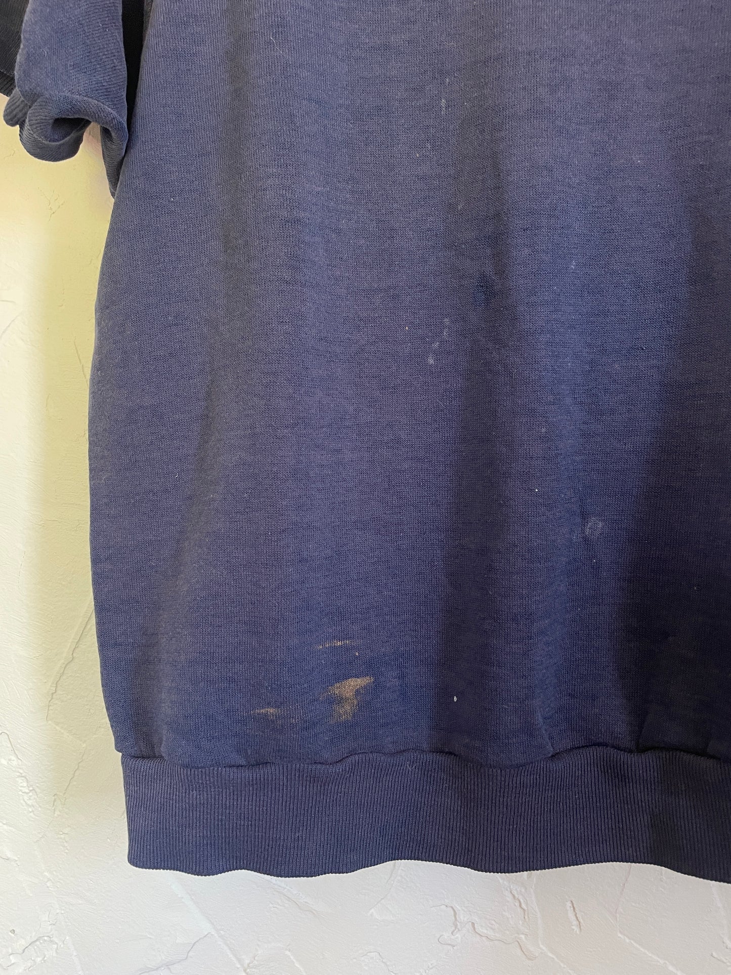 80s Blank Blue Short Sleeve Sweatshirt