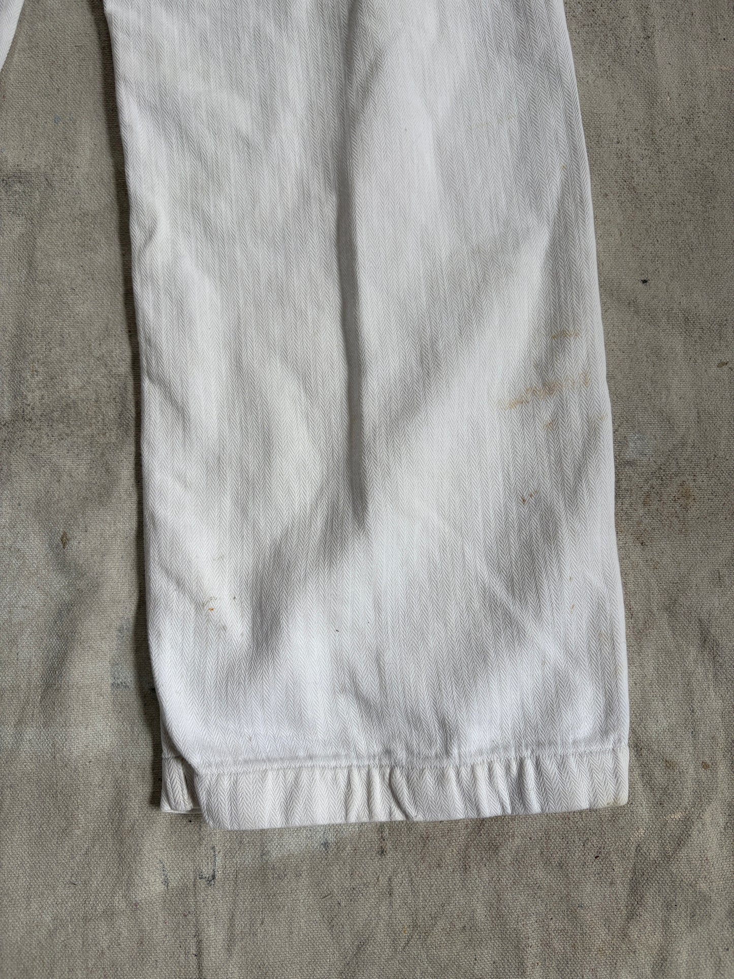 60s White HBT French Workwear Overalls