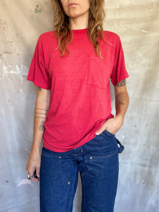 80s Blank Faded Red Pocket Tee