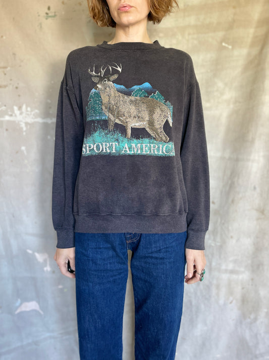 90s Sport America Deer Sweatshirt