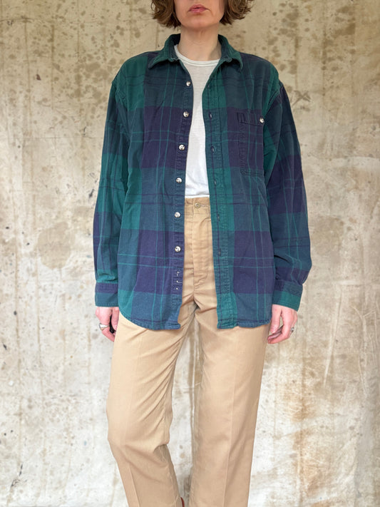 90s Eddie Bauer McKinley Cloth Plaid Cotton Flannel Shirt