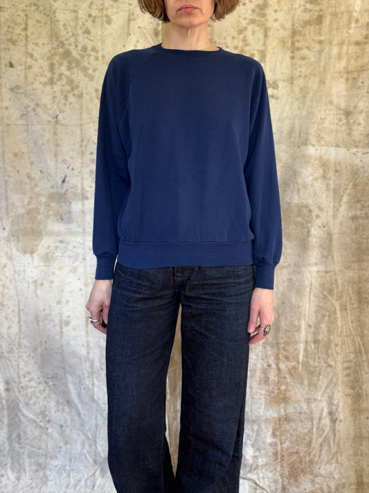 Vintage 90s Blank Navy Blue Sweatshirt