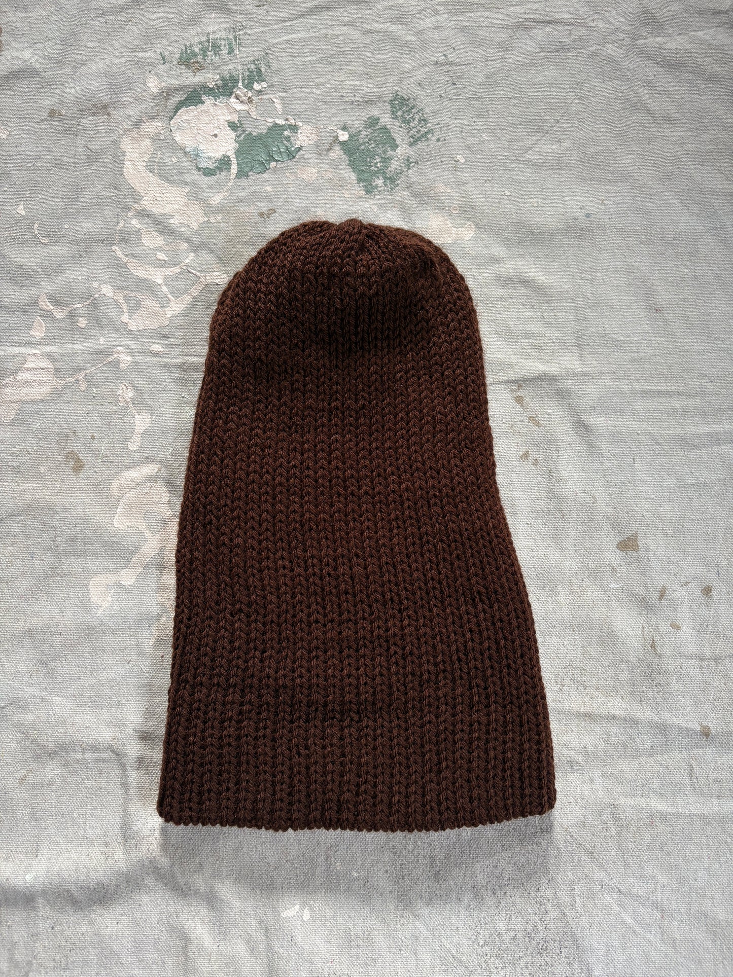 90s Hand Knit Chocolate Brown Beanie