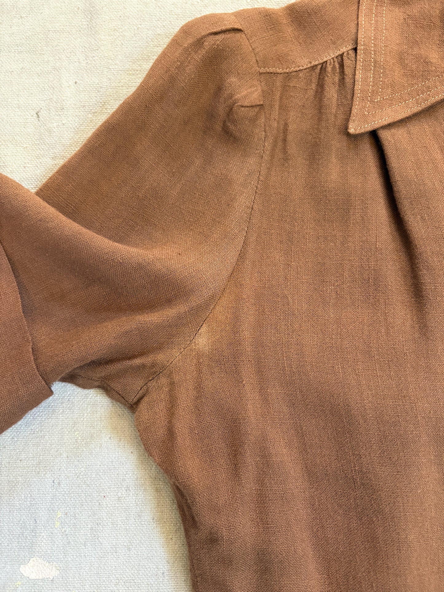 Vintage 40s Brown Blouse