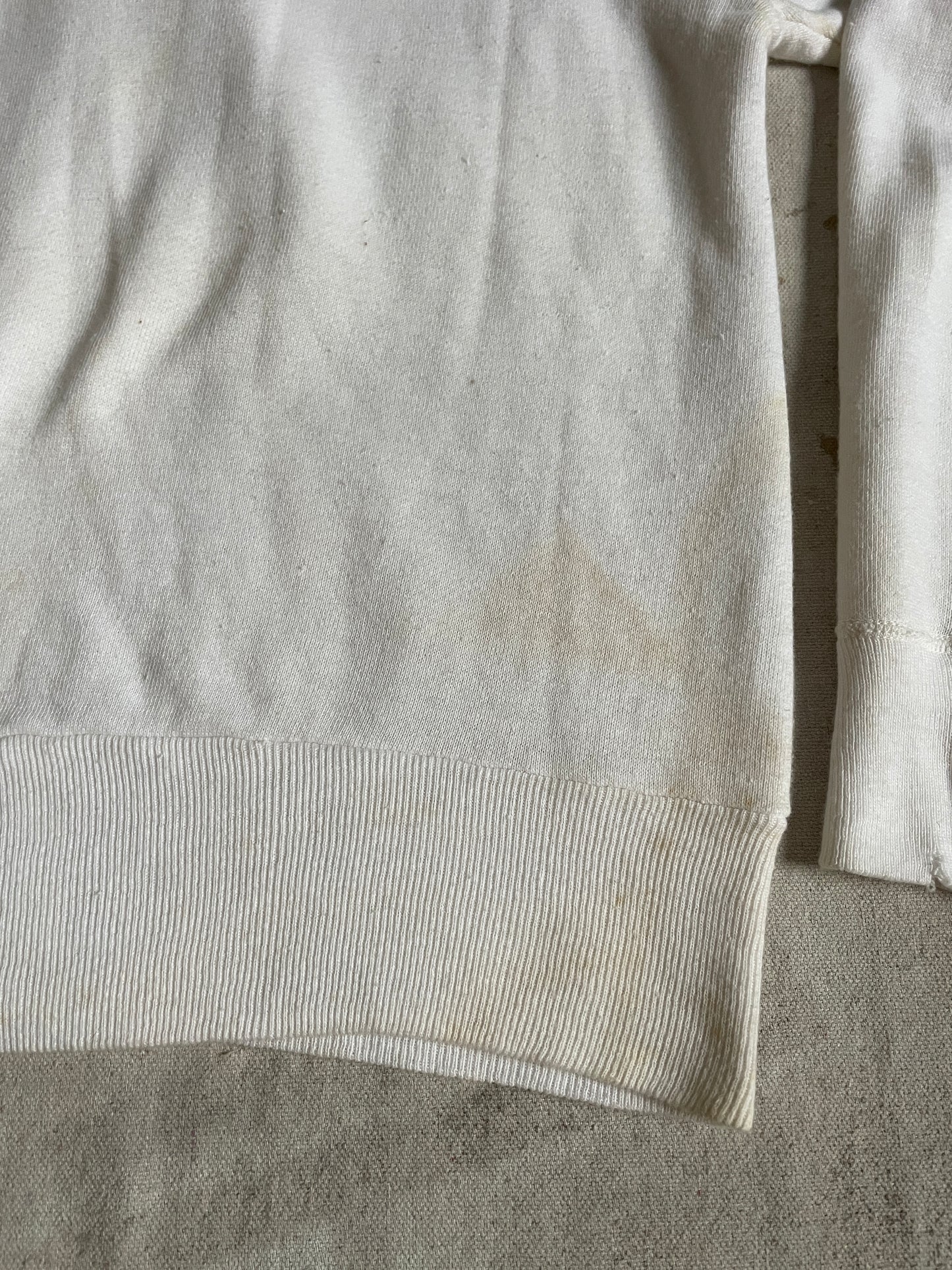 50s Blank White Quarter Zip Sweatshirt