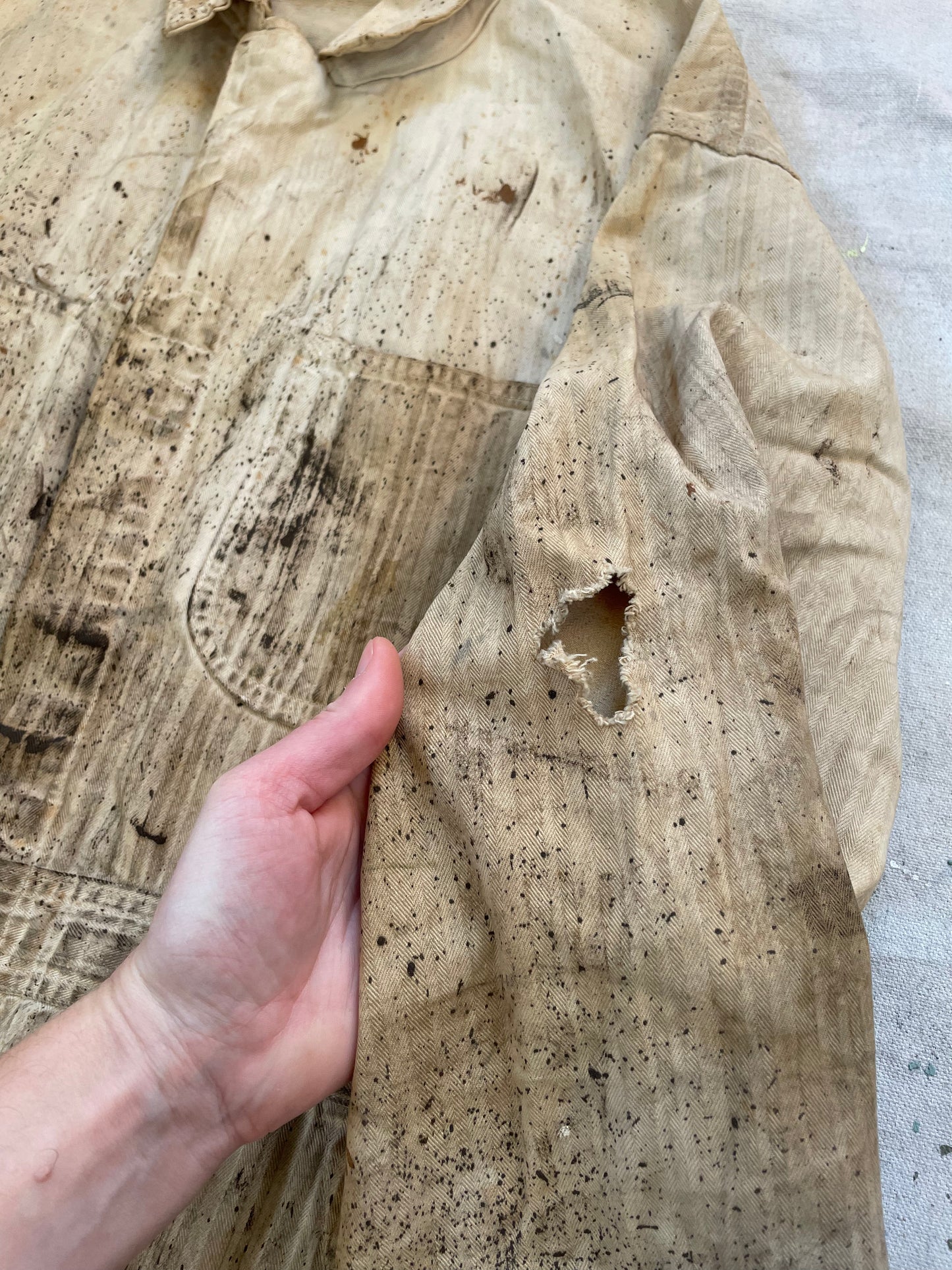 60s Paint Stained Ecru Coveralls