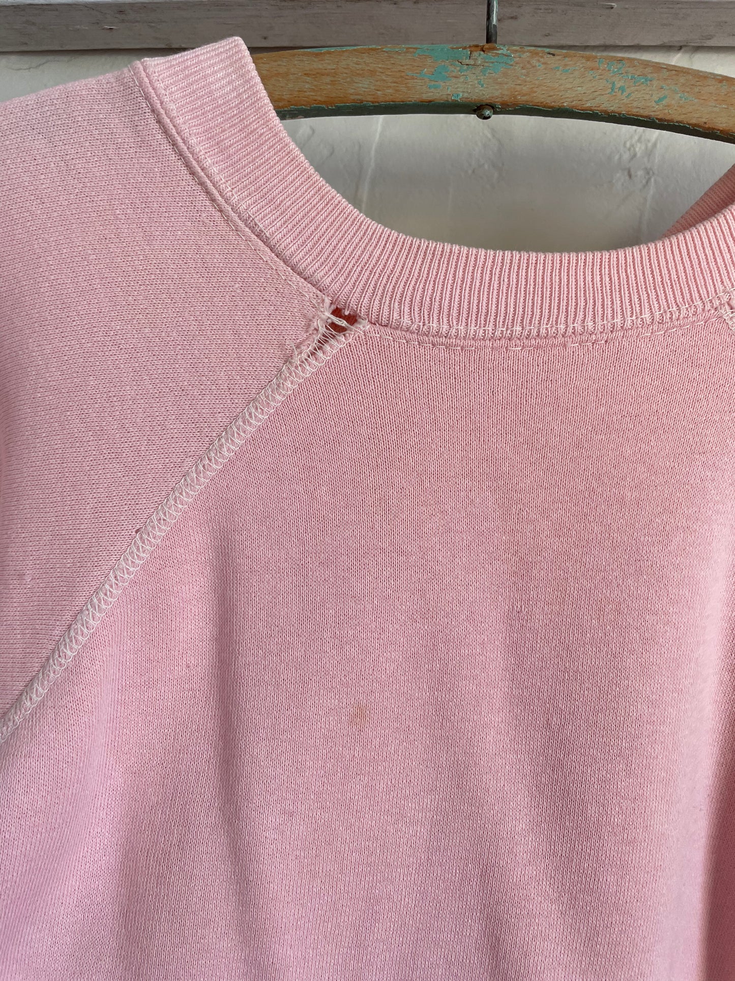 80s Pale Pink Short Sleeve Blank Sweatshirt