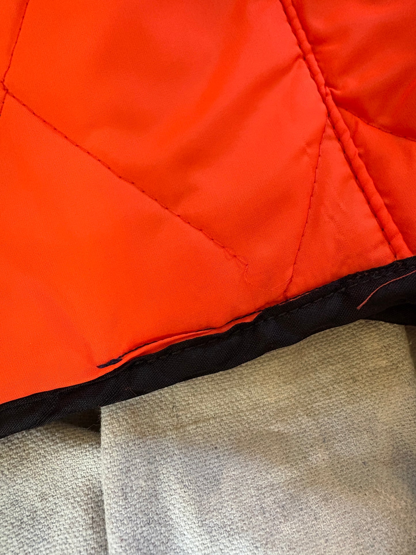 Vintage 80s Reversible Safety Orange Woodland Camo Hunting Vest