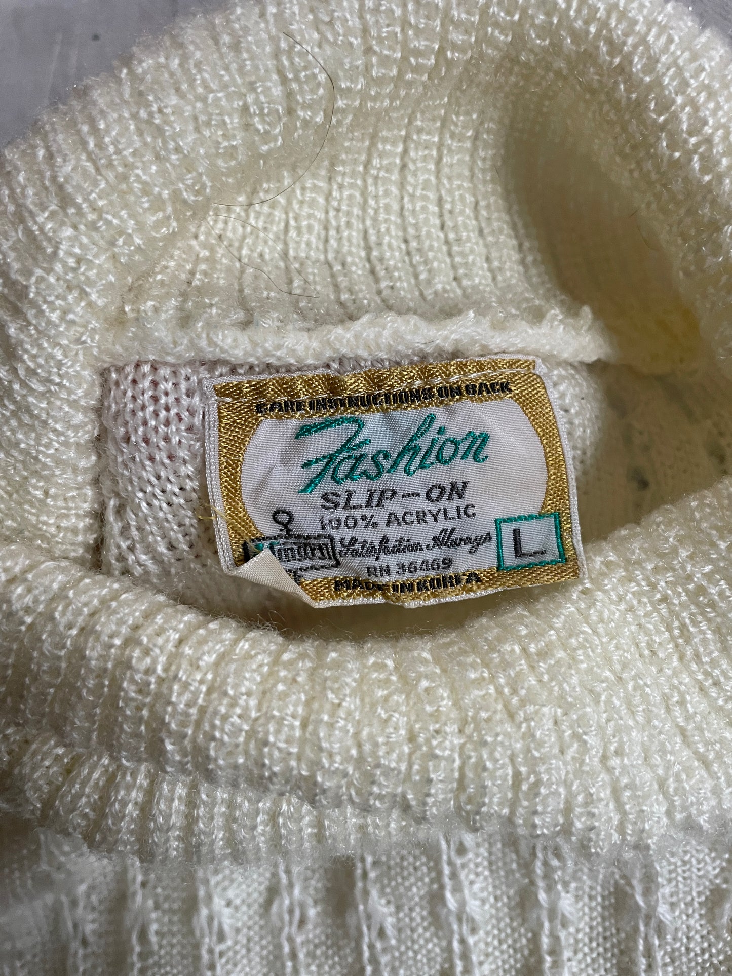 70s Ivory Knit Turtleneck Sweater