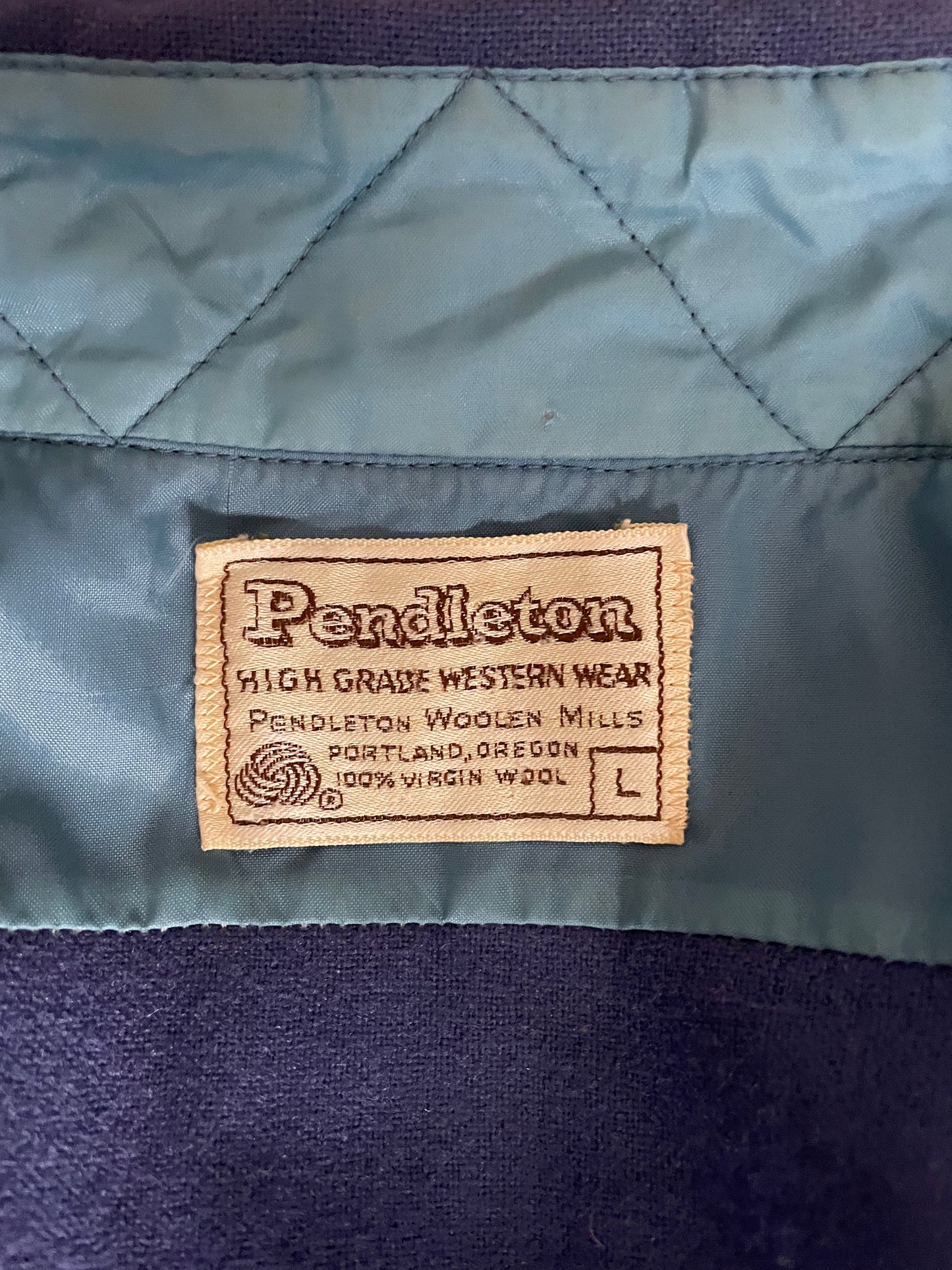 70s Periwinkle Pendleton Pearl Snap Shirt