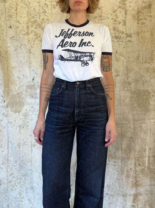 Vintage 80s Jefferson Aero Inc. Ringer Tee