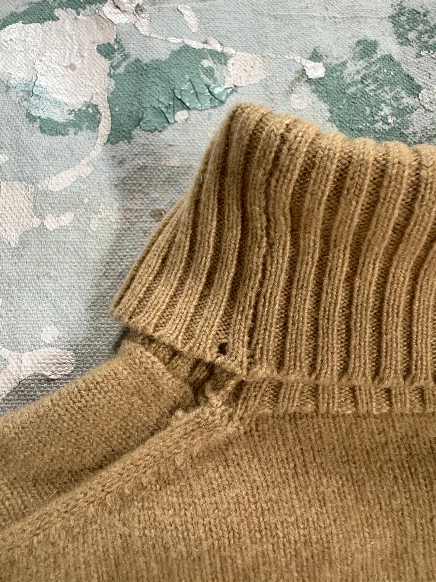 70s Cashmere Camel Turtleneck Sweater