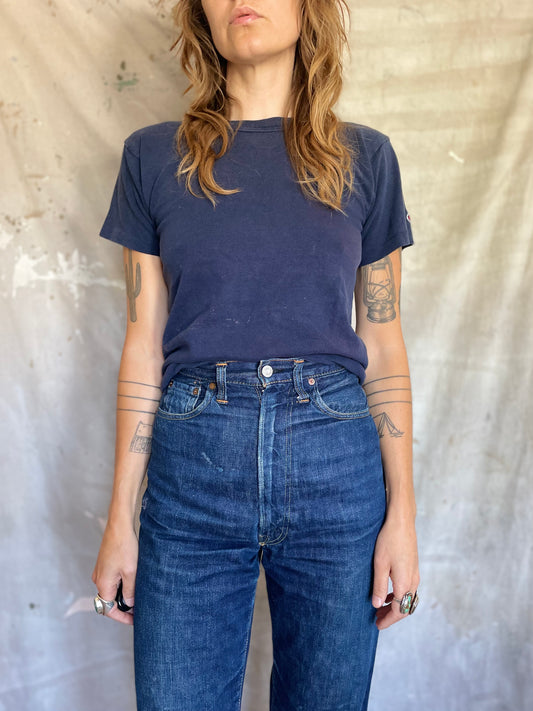 80s Champion Blank Navy Blue Tee