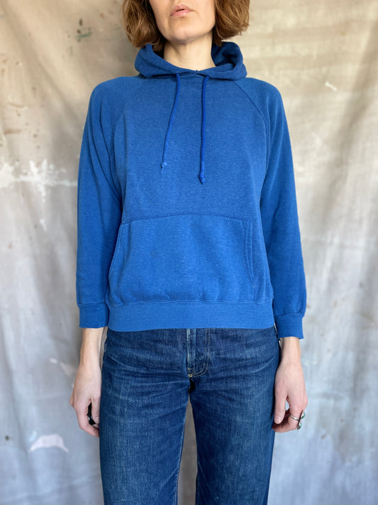80s Blank Blue Hoodie