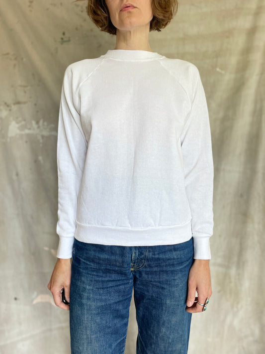 80s Blank White Sweatshirt