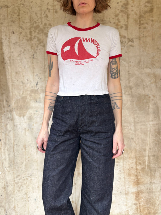 70s Champion Blue Bar Windy Crest Sailing Club Tee