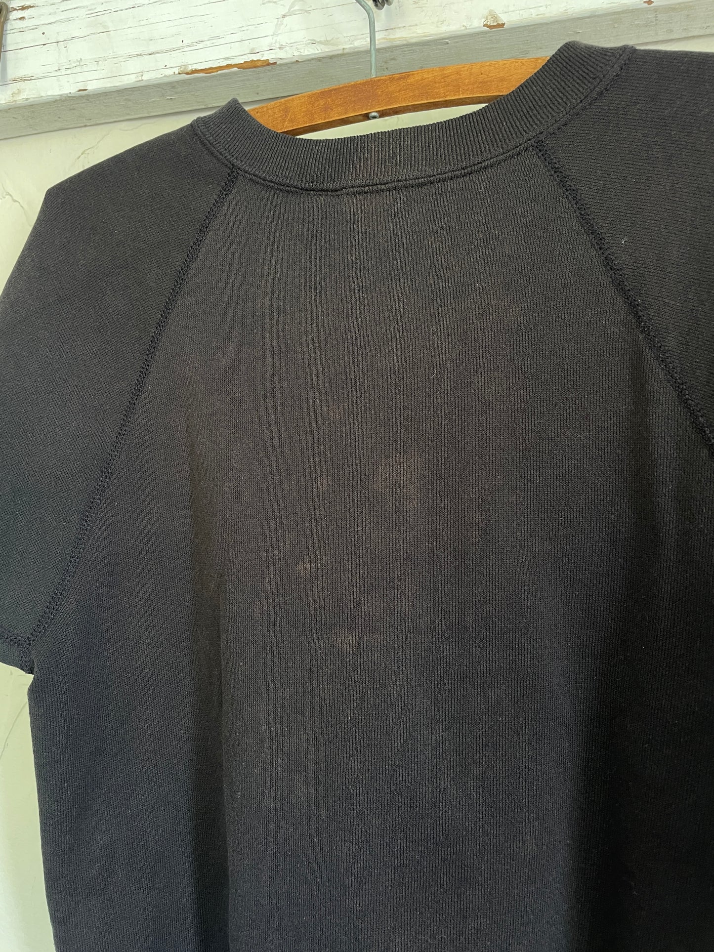 80s Blank Black Short Sleeve Sweatshirt