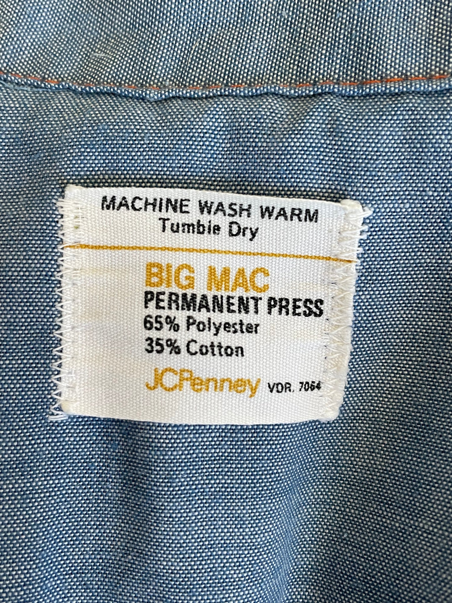 80s Big Mac Pearl Snap Chambray Shirt