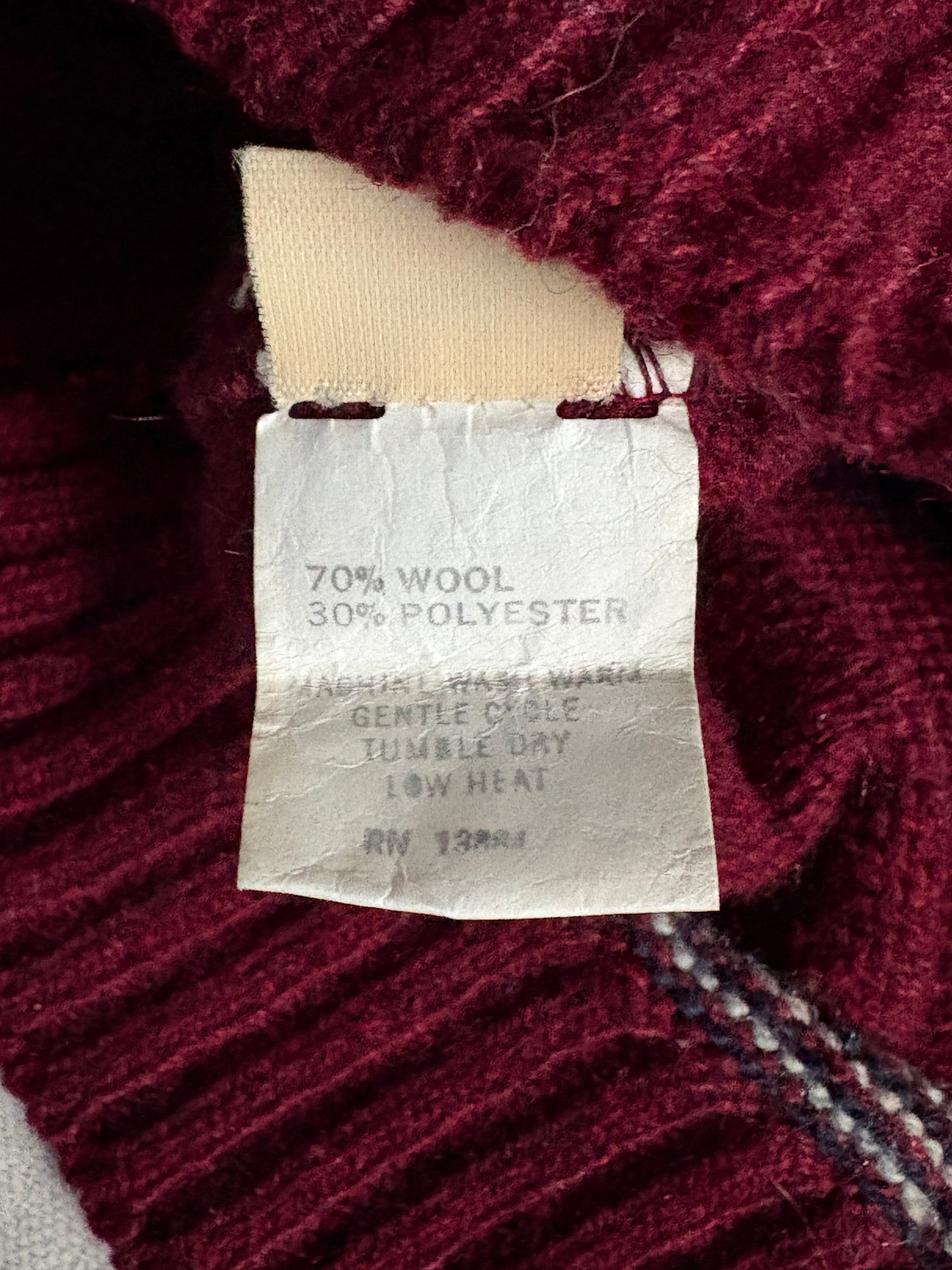 80s Maroon Gray Navy Striped Knit Sweater