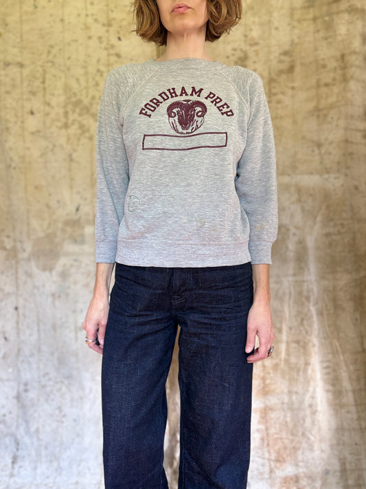70s Champion Blue Bar Fordham Prep Rams Sweatshirt