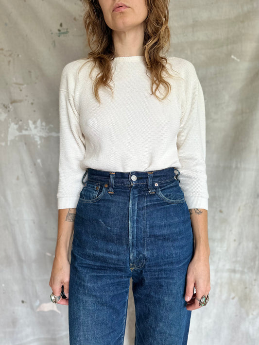 80s White Thermal Undershirt