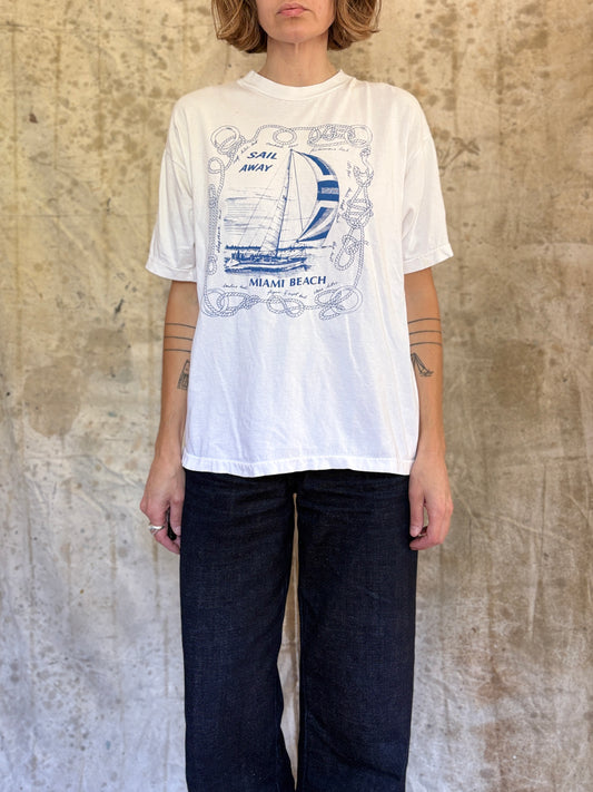 80s Sail Away Miami Beach Sailing Knot Tee