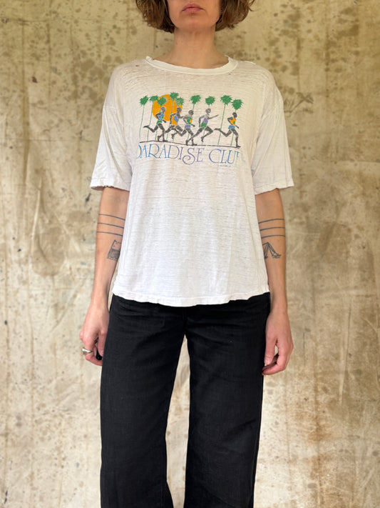 Vintage 80s Thrashed Paradise Club Runner Tee