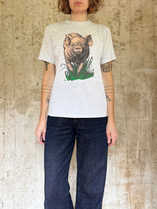 80s Front And Back Pig Tee