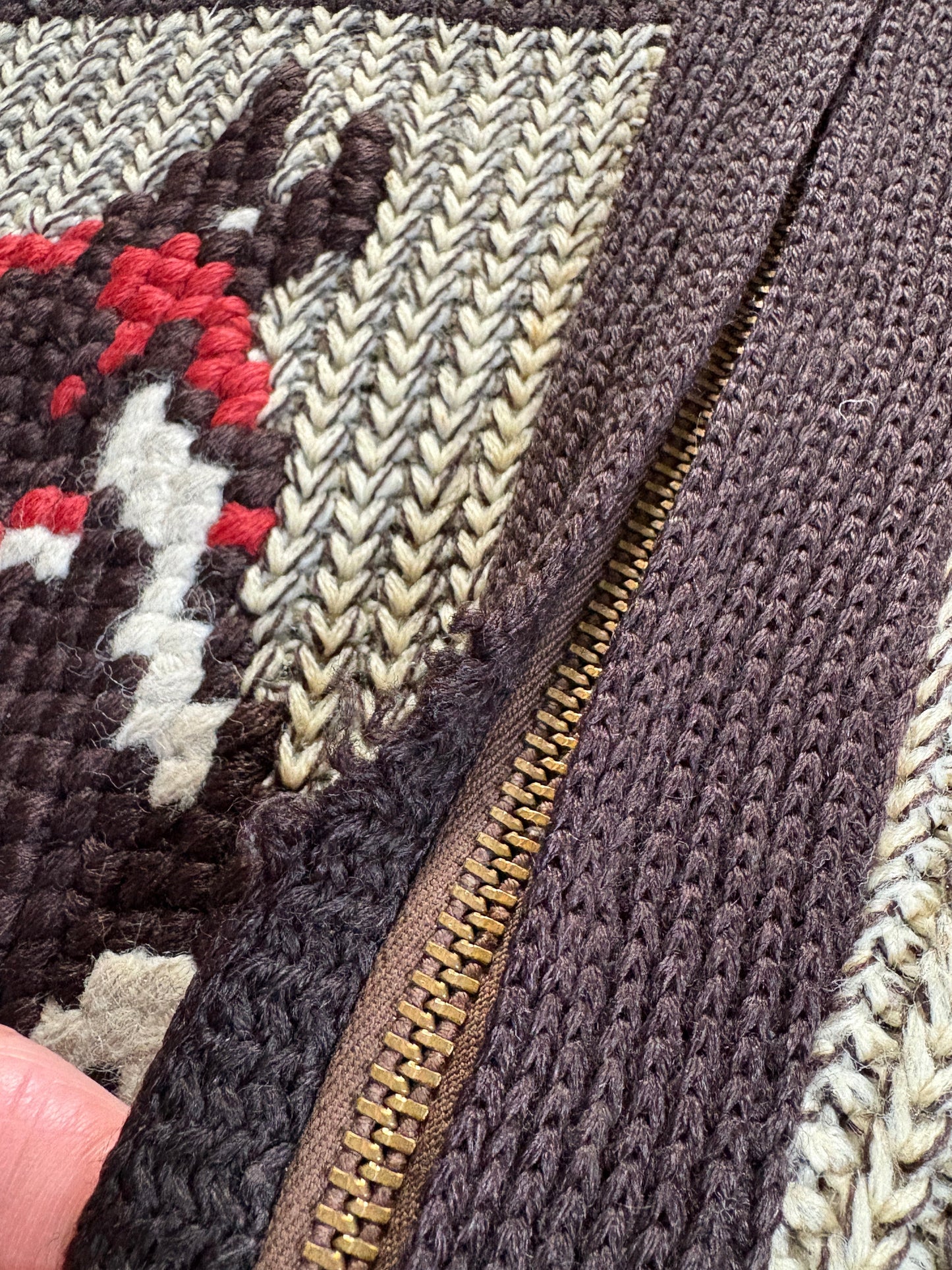 60s Horse Shawl Collar Sweater